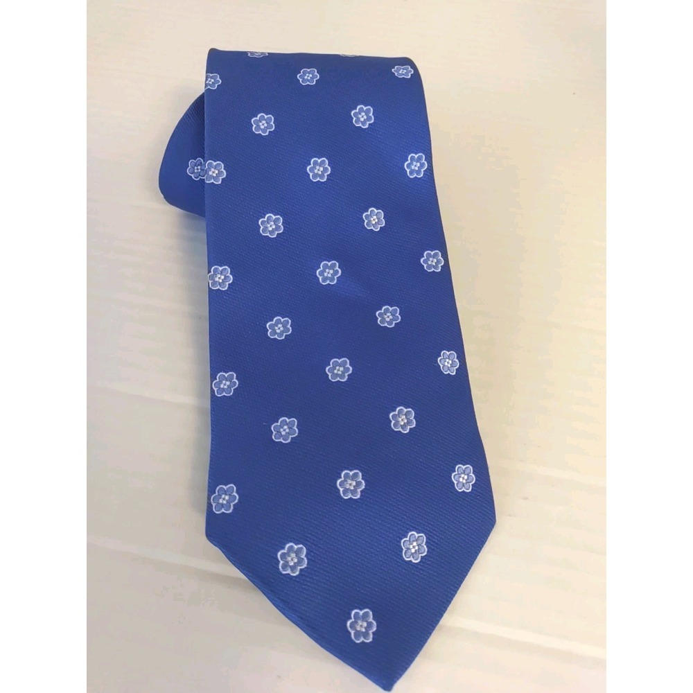 Brooks Brothers 346 Men Blue Floral Silk Woven Classic USA 58" Tie